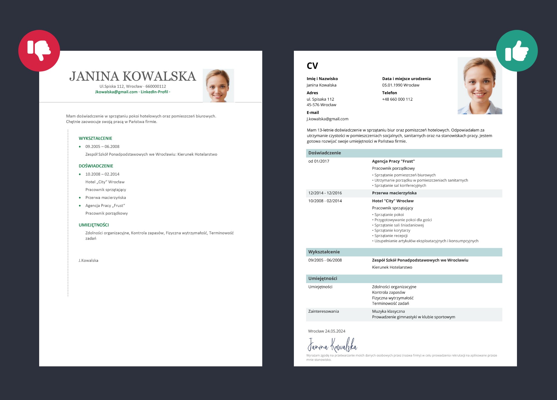 Wzór CV pracownik porządkowy