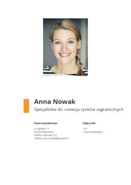 Strona tytułowa do CV z paskiem po prawej stronie